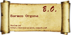 Barmos Orgona névjegykártya